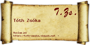 Tóth Zsóka névjegykártya