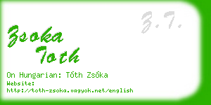 zsoka toth business card