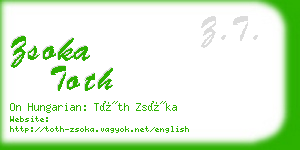 zsoka toth business card